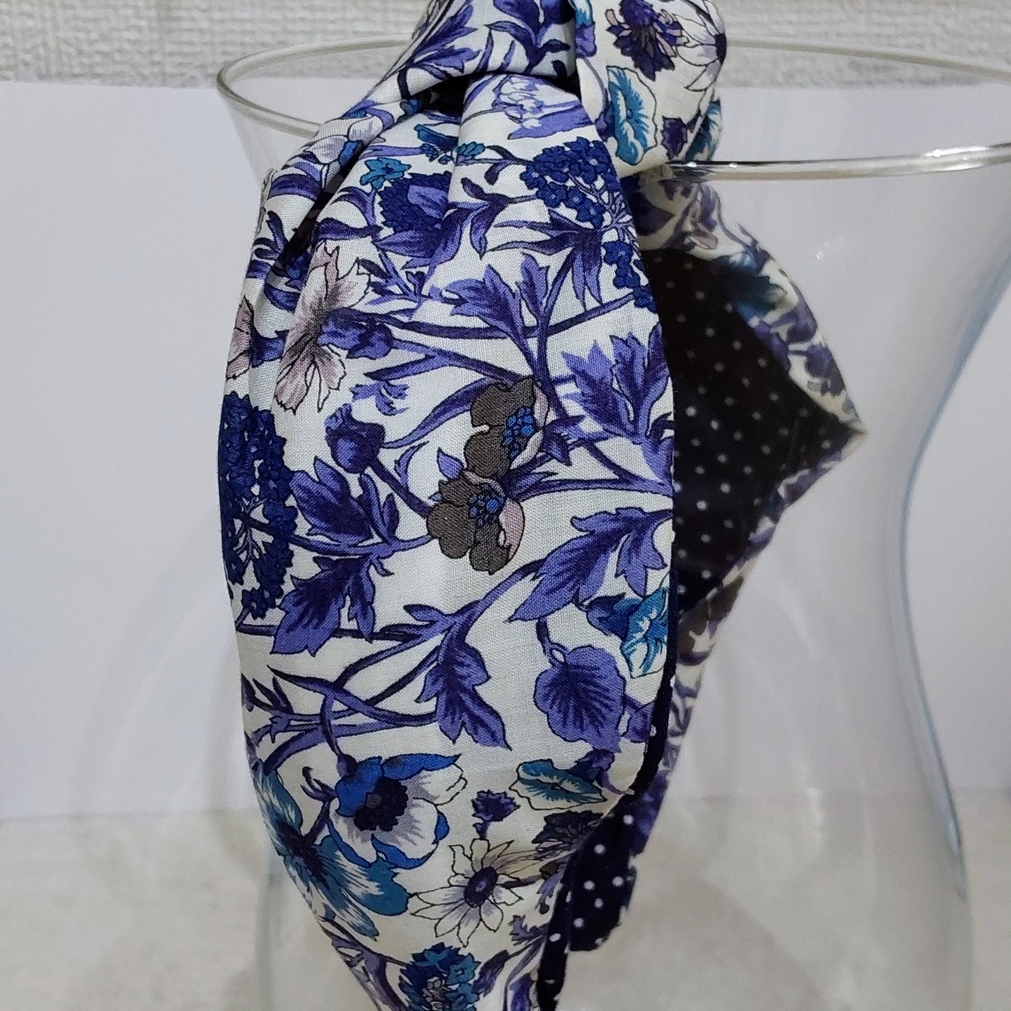 Hairband Liberty of London Rachel Blue Floral Cotton Fabric Bespoke Top Knot Headband