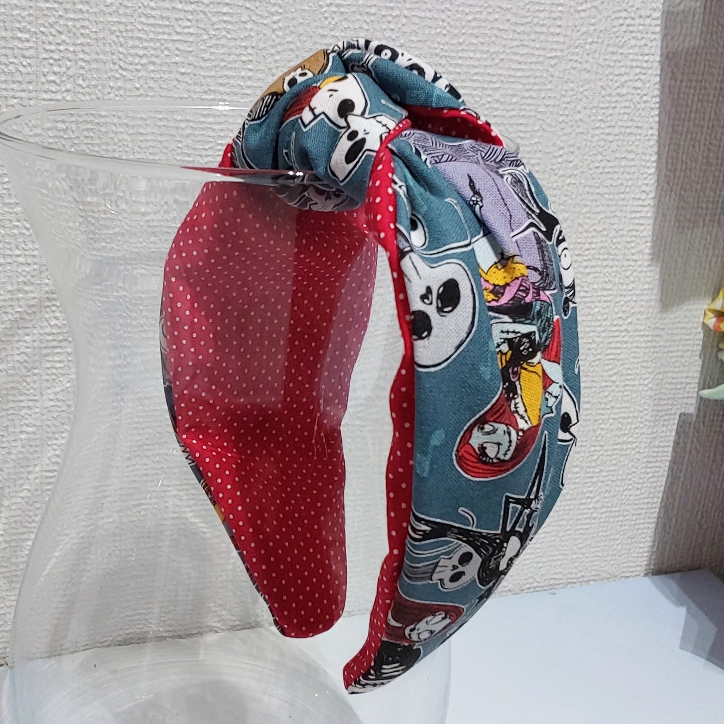 Hairband Disney Nightmare Before Xmas Teal Character Cotton Fabric Bespoke Top Knot Headband
