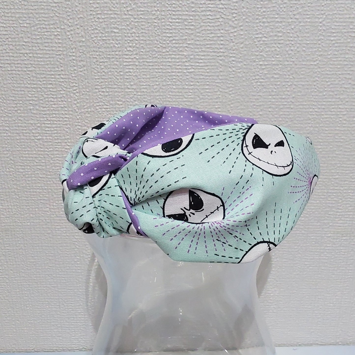 Hairband Disney Nightmare Before Xmas Jack Skeleton Turquoise Cotton Fabric Bespoke Top Knot Headband