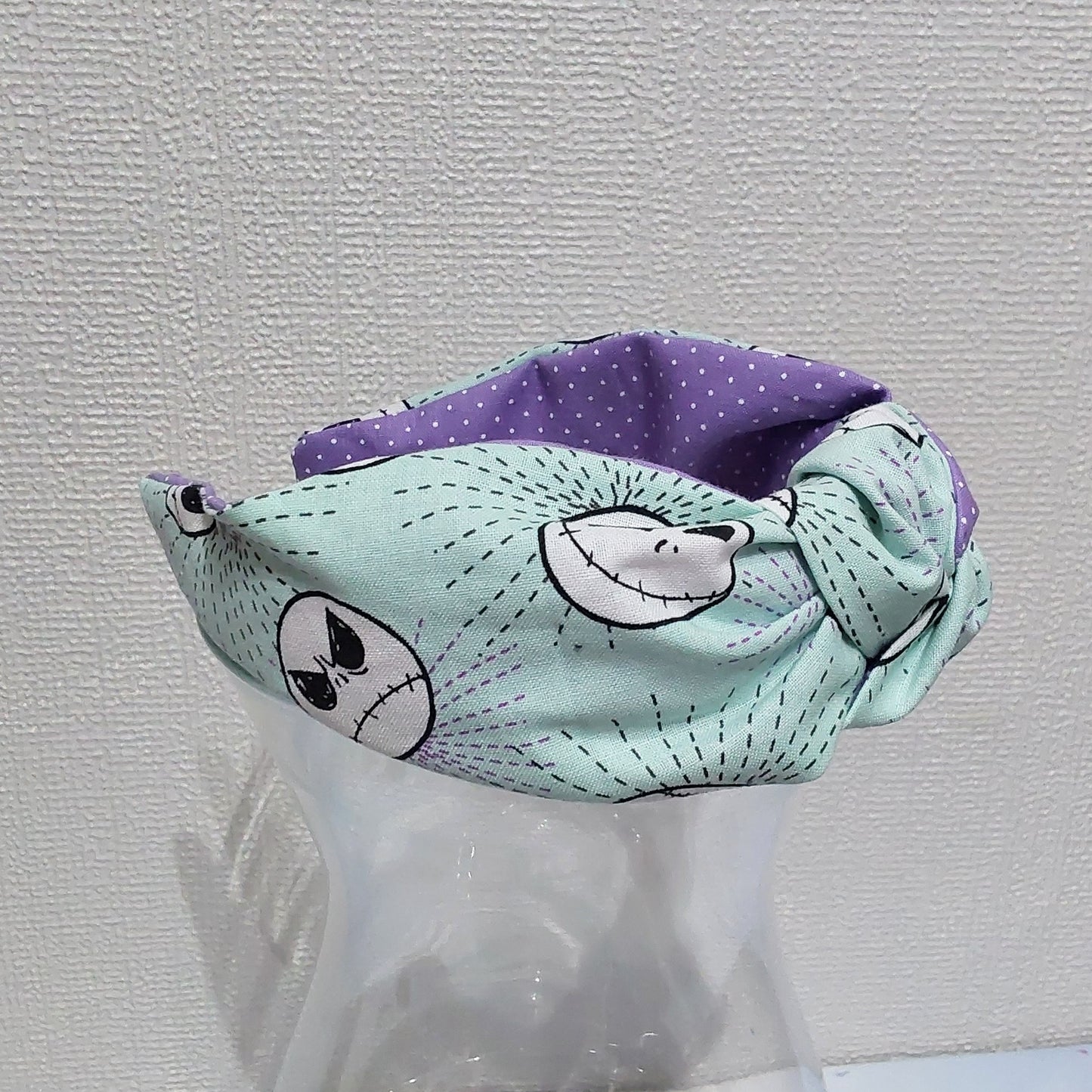 Hairband Disney Nightmare Before Xmas Jack Skeleton Turquoise Cotton Fabric Bespoke Top Knot Headband