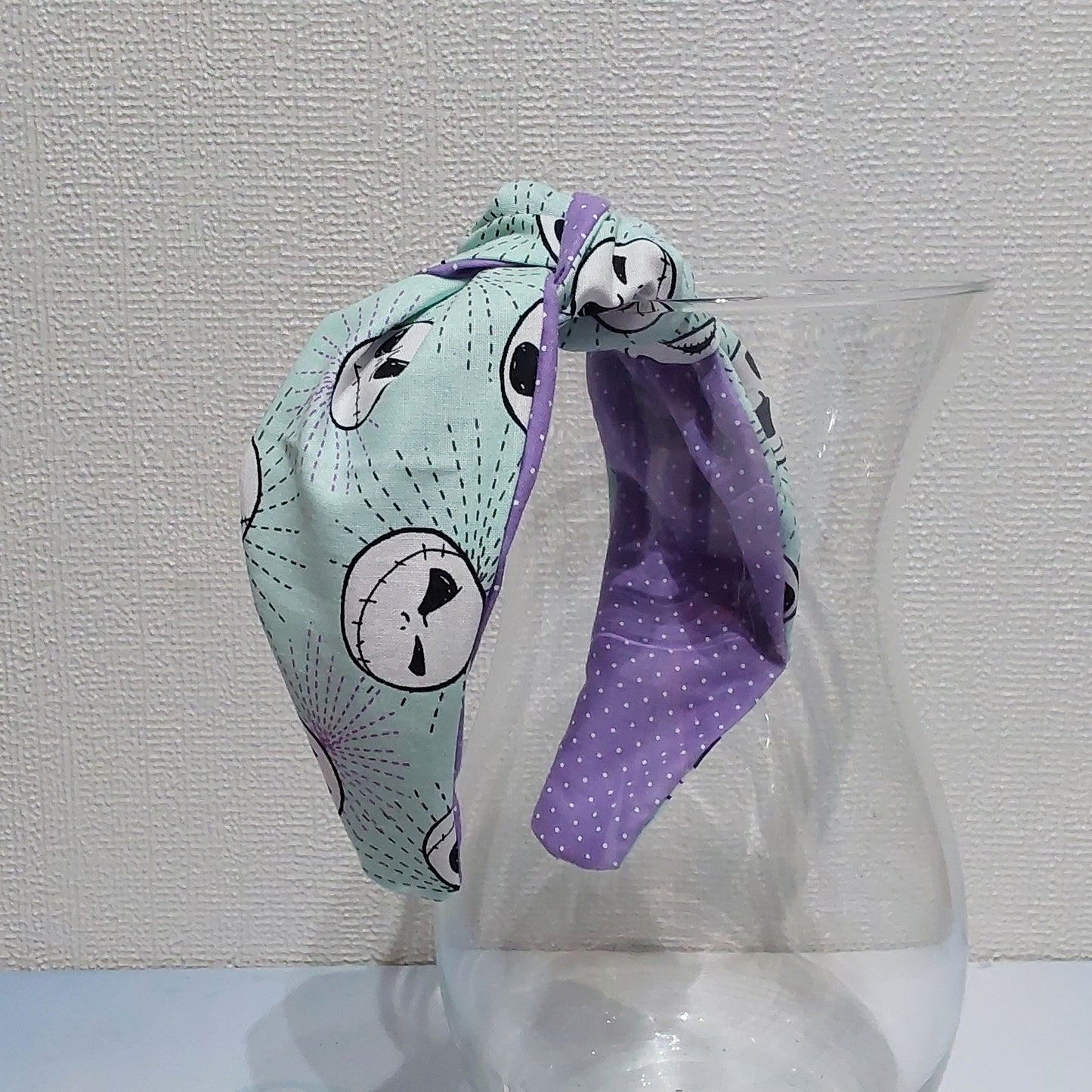 Hairband Disney Nightmare Before Xmas Jack Skeleton Turquoise Cotton Fabric Bespoke Top Knot Headband
