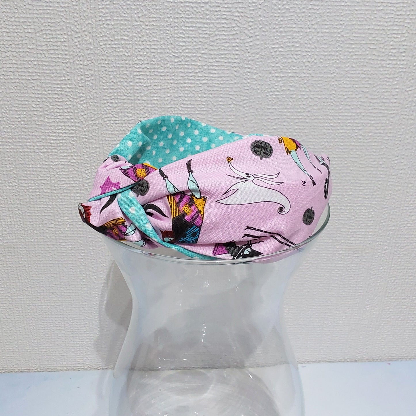 Hairband Disney Nightmare Before Xmas Pink Character Cotton Fabric Bespoke Top Knot Headband