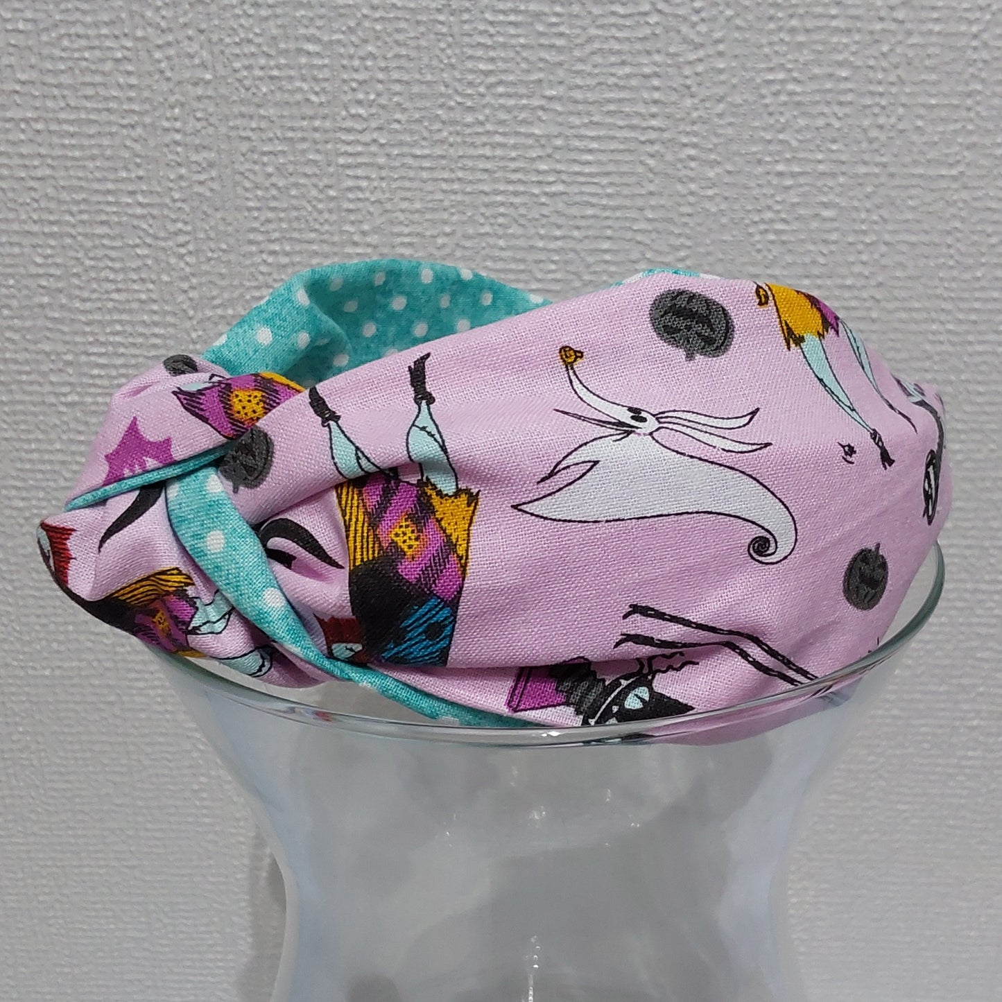 Hairband Disney Nightmare Before Xmas Pink Character Cotton Fabric Bespoke Top Knot Headband