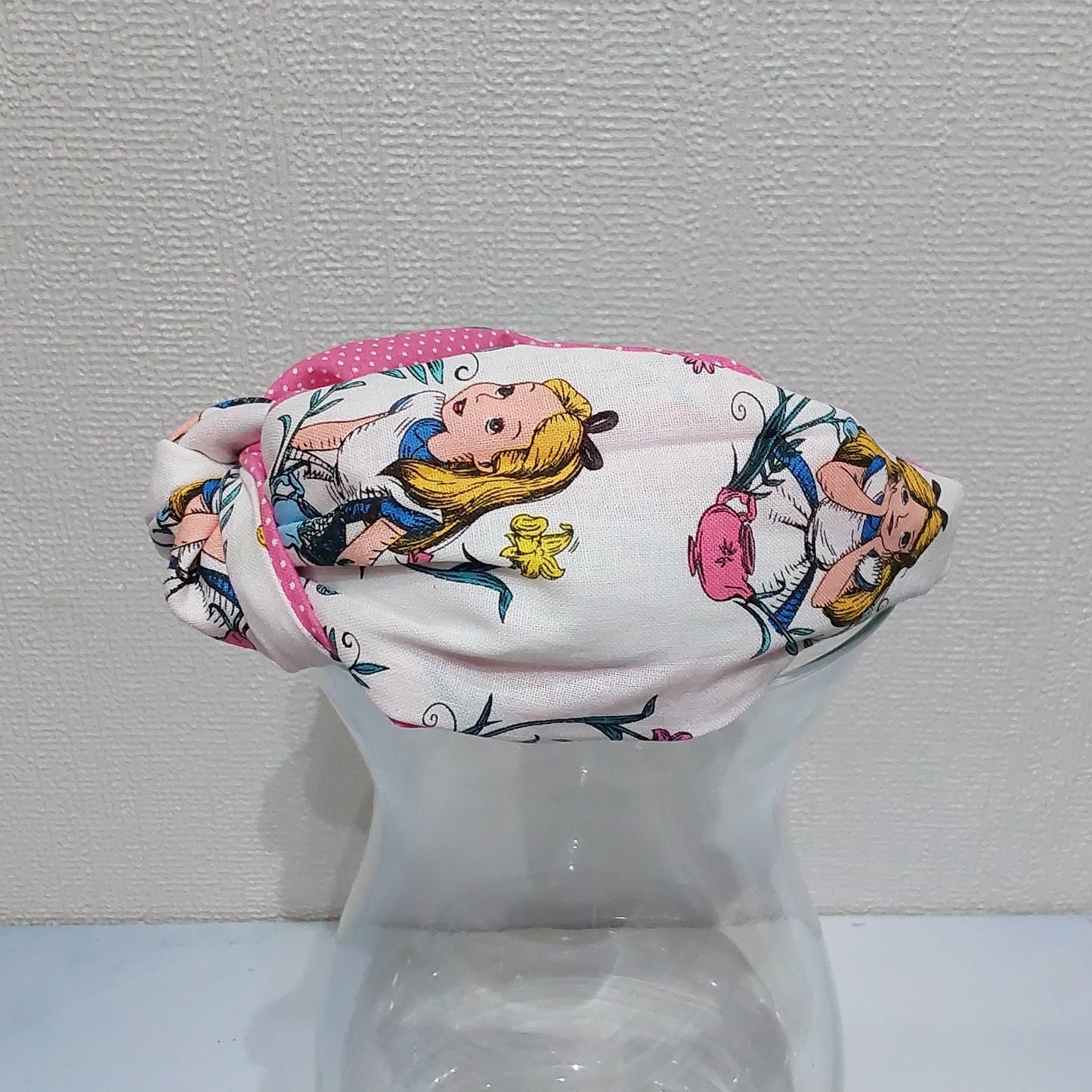 Hairband Disney Alice in Wonderland Cotton Fabric Bespoke Top Knot Headband