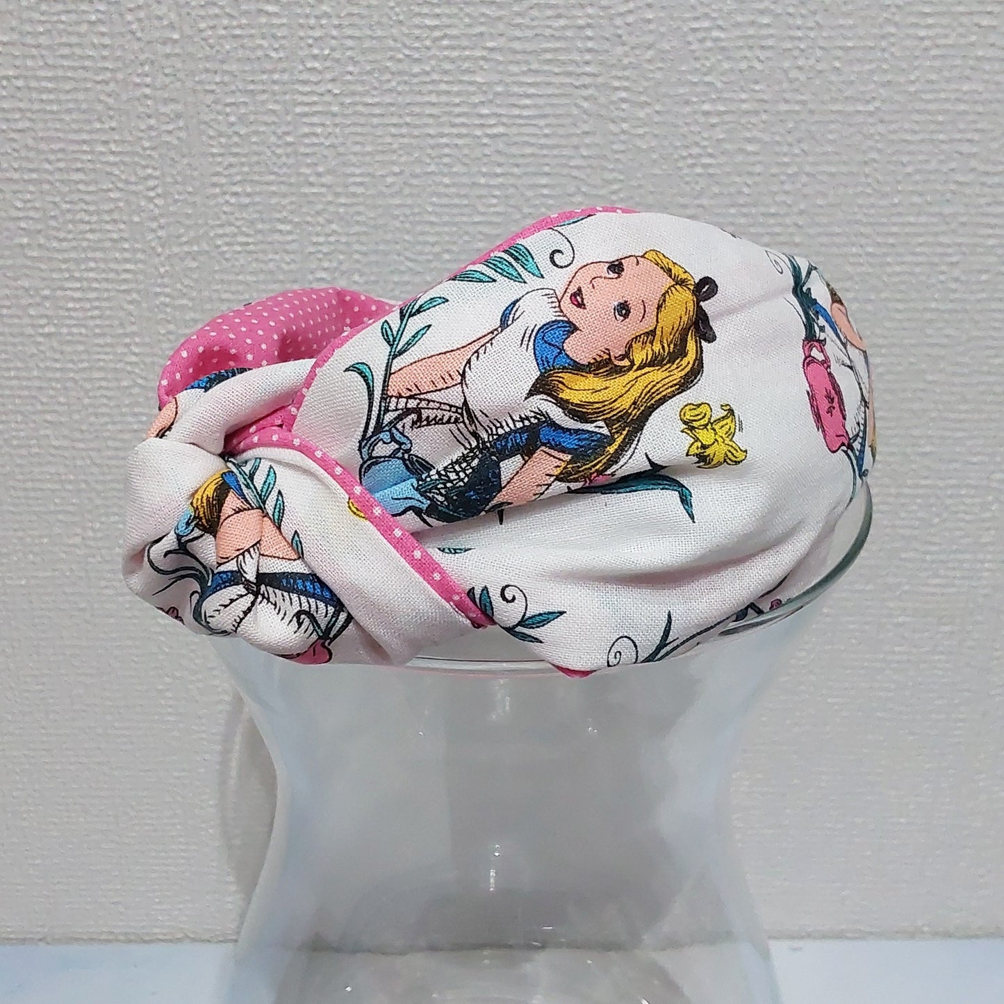 Hairband Disney Alice in Wonderland Cotton Fabric Bespoke Top Knot Headband