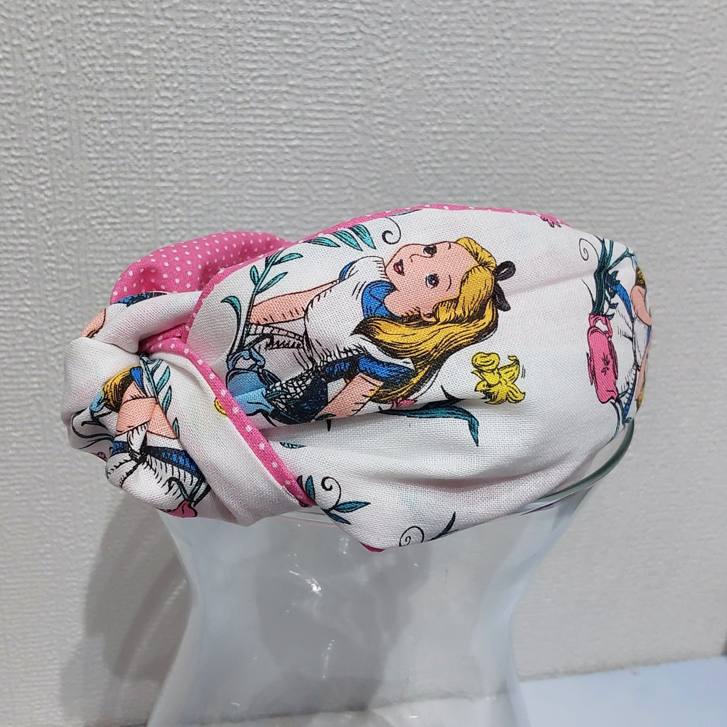 Hairband Disney Alice in Wonderland Cotton Fabric Bespoke Top Knot Headband