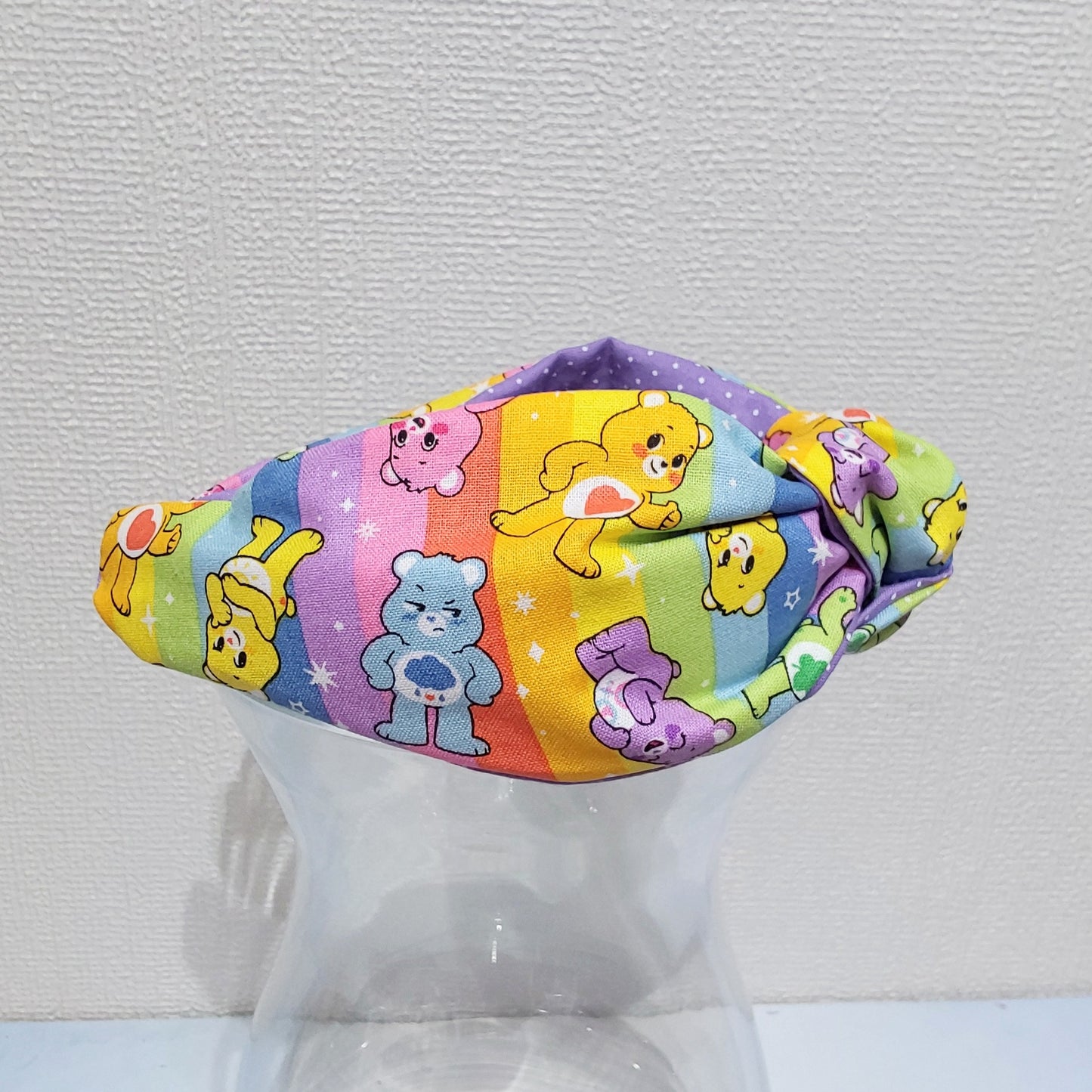 Copy of Hairband Care Bears Rainbow Lilac Cotton Fabric Bespoke Top Knot Headband