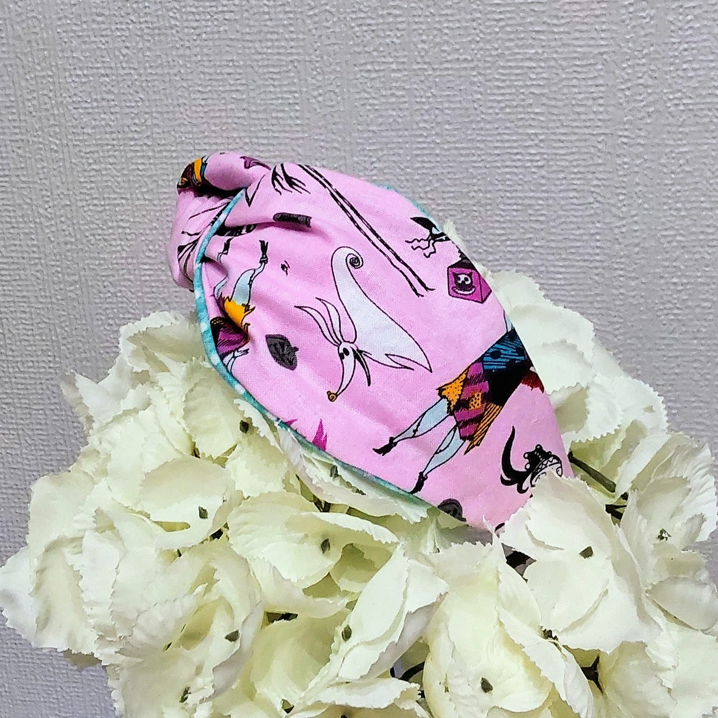 Hairband Disney Nightmare Before Xmas Pink Character Cotton Fabric Bespoke Top Knot Headband