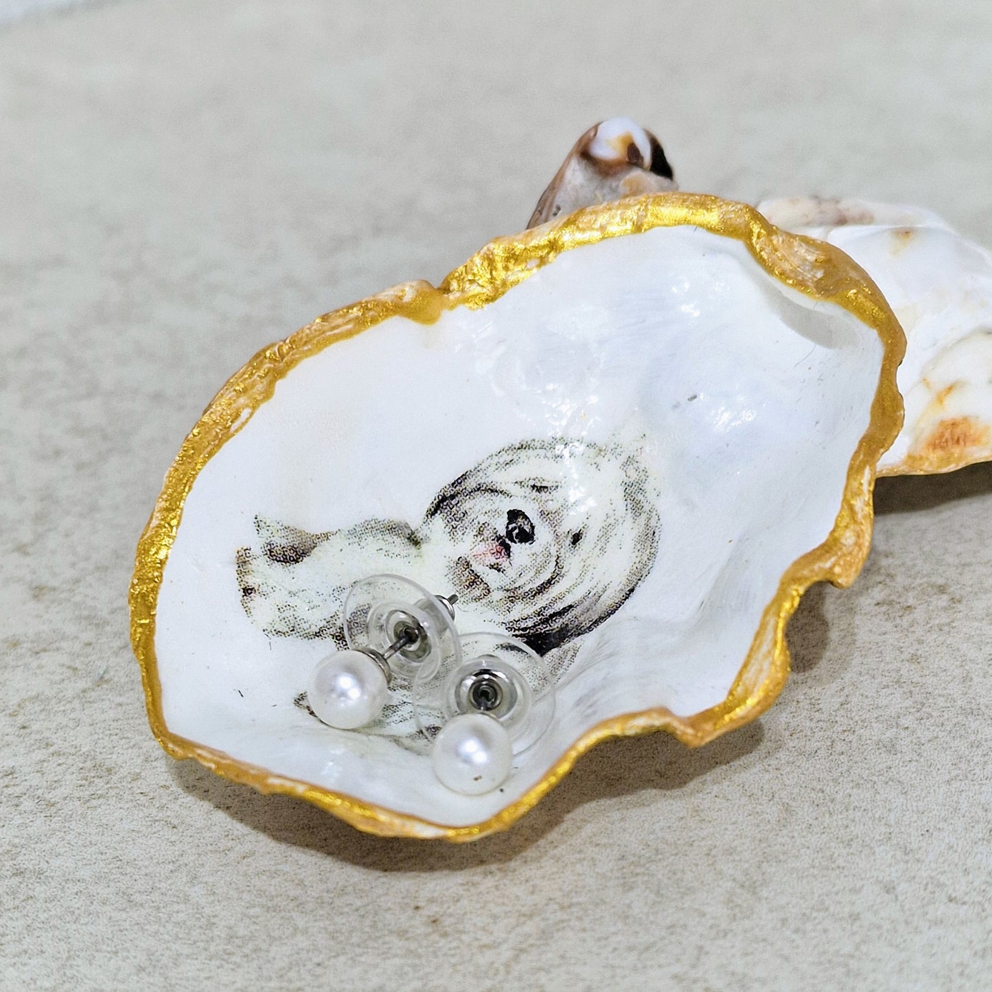 Old English Sheepdog Labradoodle Dog Oyster Shell Trinket Dish