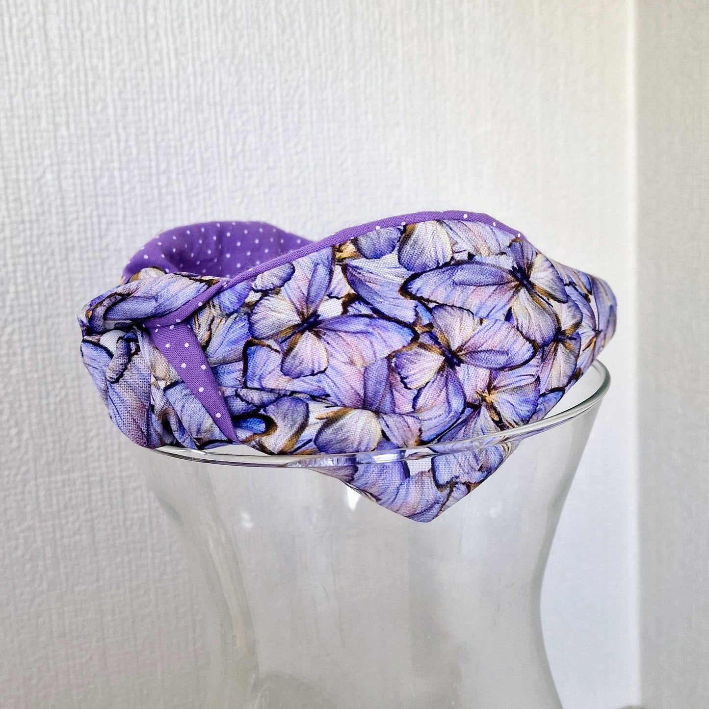 Hairband Lilac Purple Butterfly Cotton Fabric Bespoke Top Knot Headband
