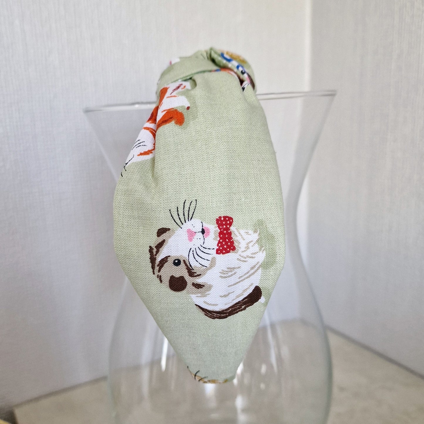 Hairband Guinea Pig Pet Quirky Cotton Fabric Bespoke Top Knot Headband