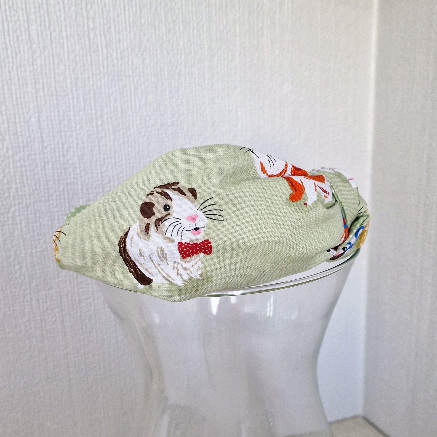 Hairband Guinea Pig Pet Quirky Cotton Fabric Bespoke Top Knot Headband