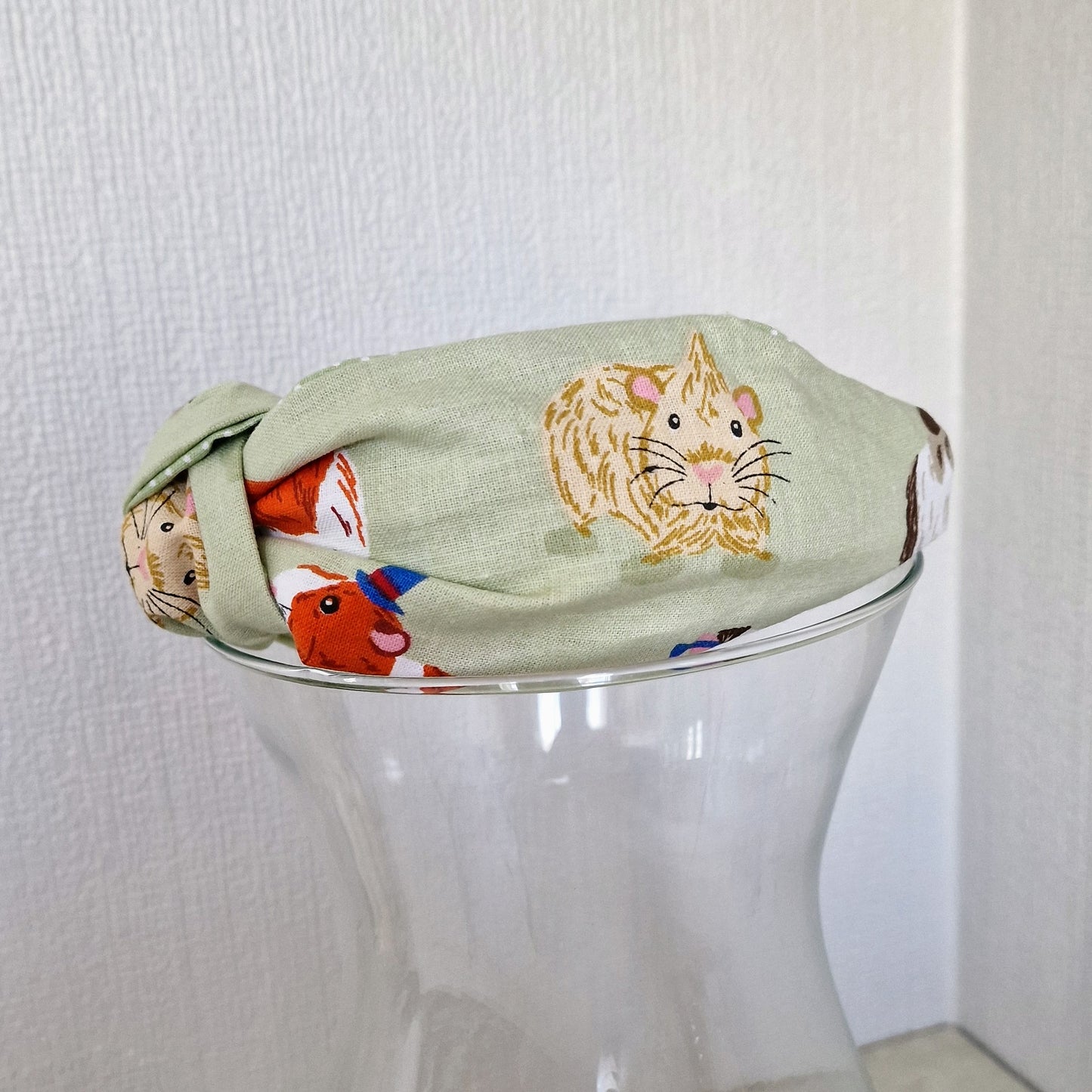 Hairband Guinea Pig Pet Quirky Cotton Fabric Bespoke Top Knot Headband