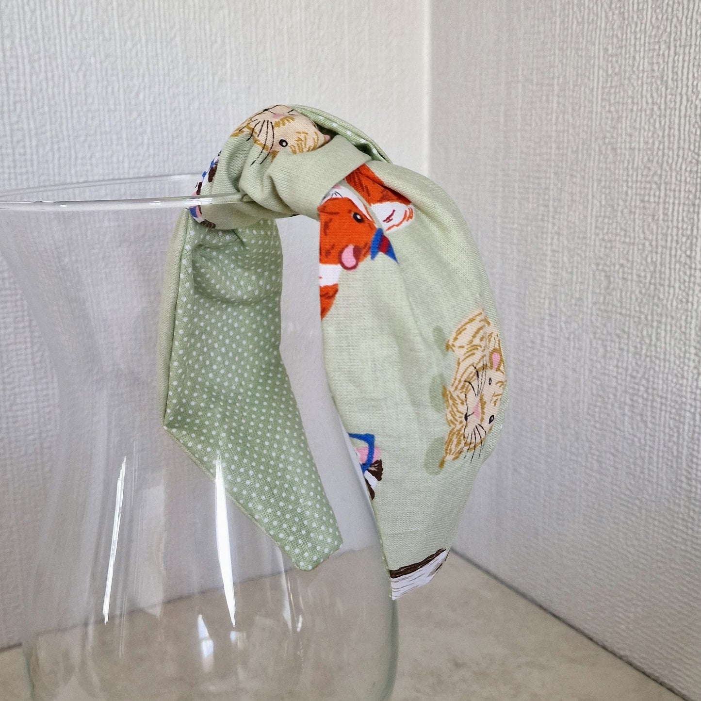 Hairband Guinea Pig Pet Quirky Cotton Fabric Bespoke Top Knot Headband