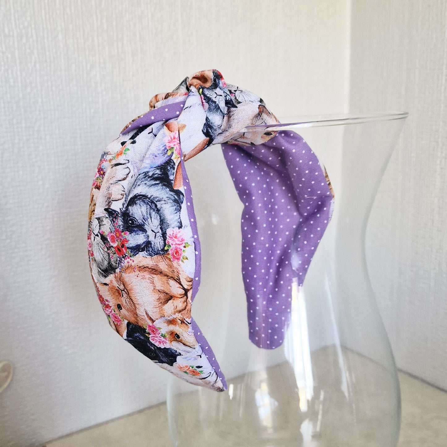 Hairband Easter Bunny Rabbit Cotton Fabric Bespoke Top Knot Headband