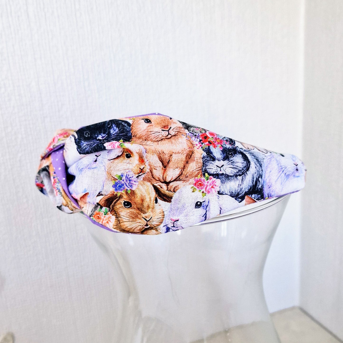 Hairband Easter Bunny Rabbit Cotton Fabric Bespoke Top Knot Headband