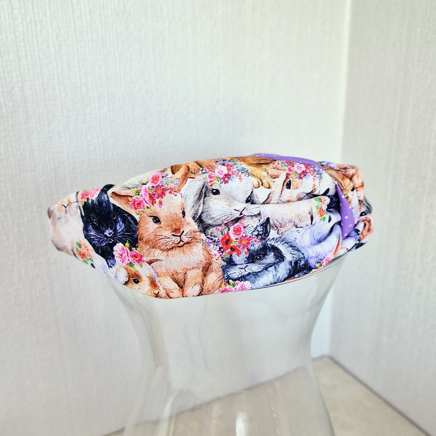 Hairband Easter Bunny Rabbit Cotton Fabric Bespoke Top Knot Headband
