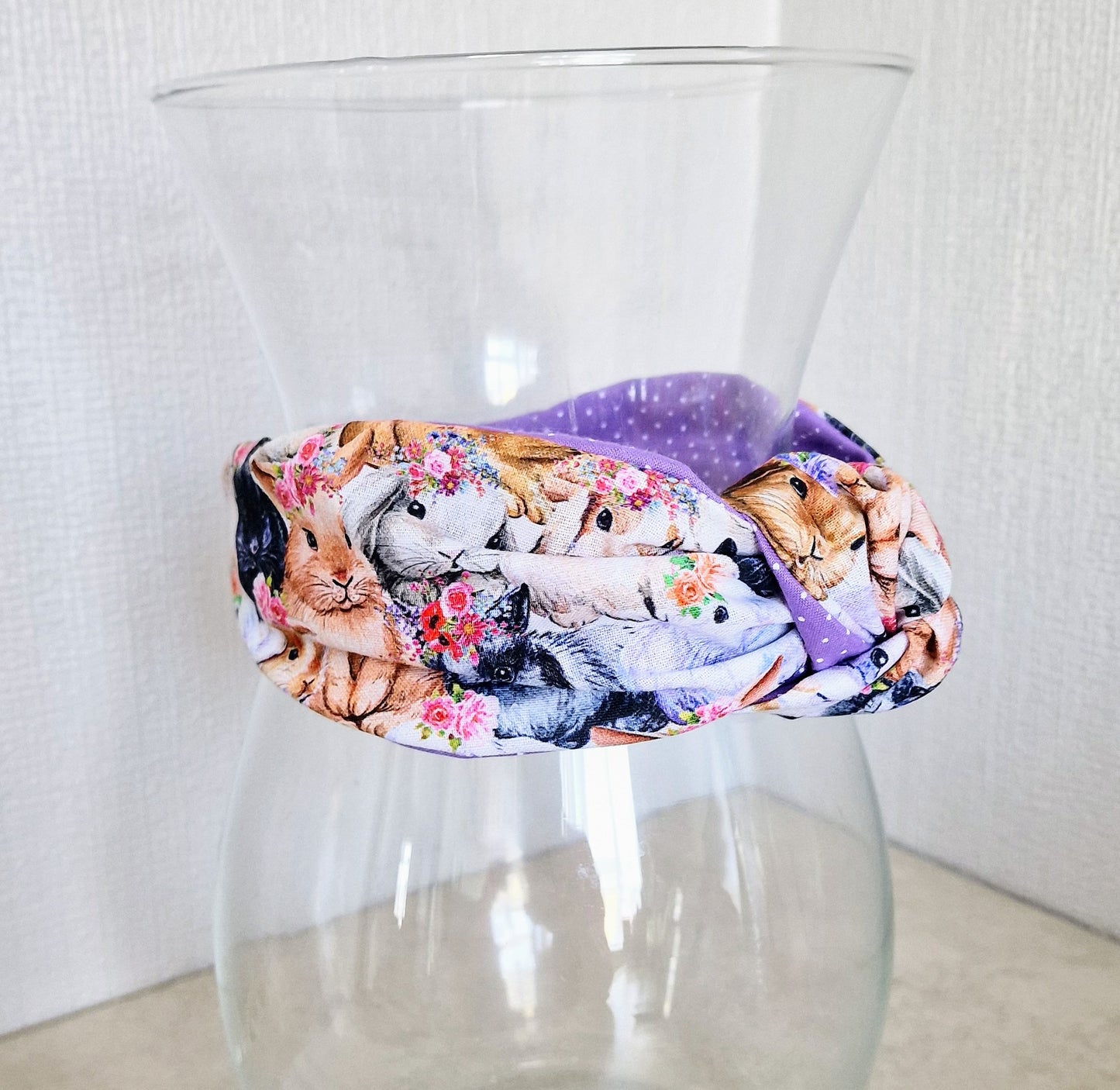 Hairband Easter Bunny Rabbit Cotton Fabric Bespoke Top Knot Headband