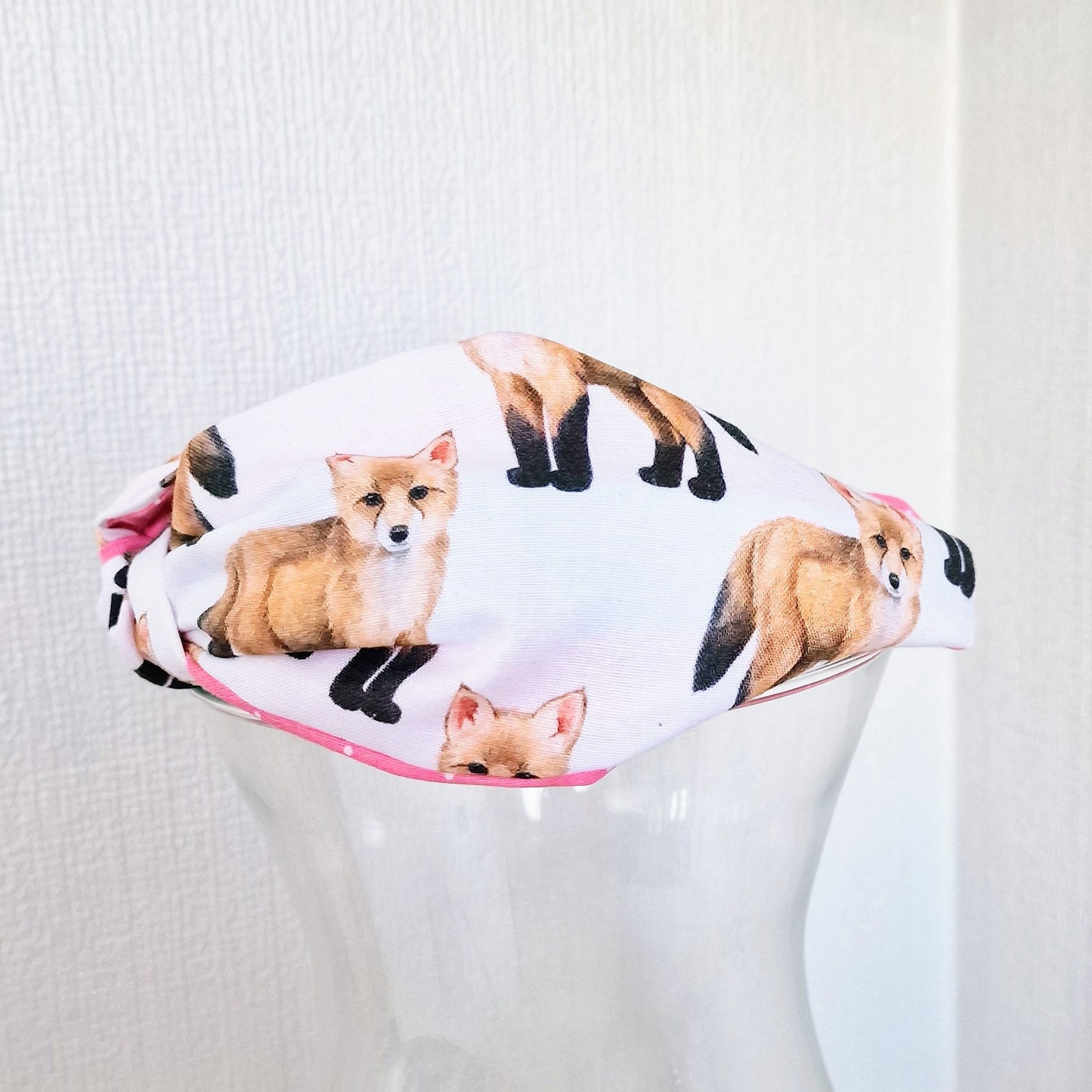 Hairband Fox Cub Baby Wildlife Cotton Fabric Bespoke Top Knot Headband
