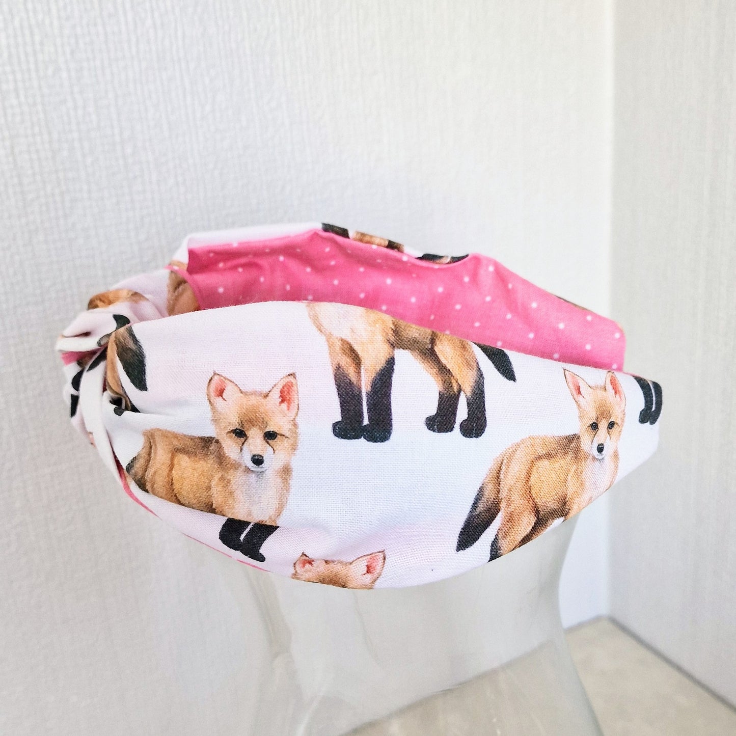 Hairband Fox Cub Baby Wildlife Cotton Fabric Bespoke Top Knot Headband