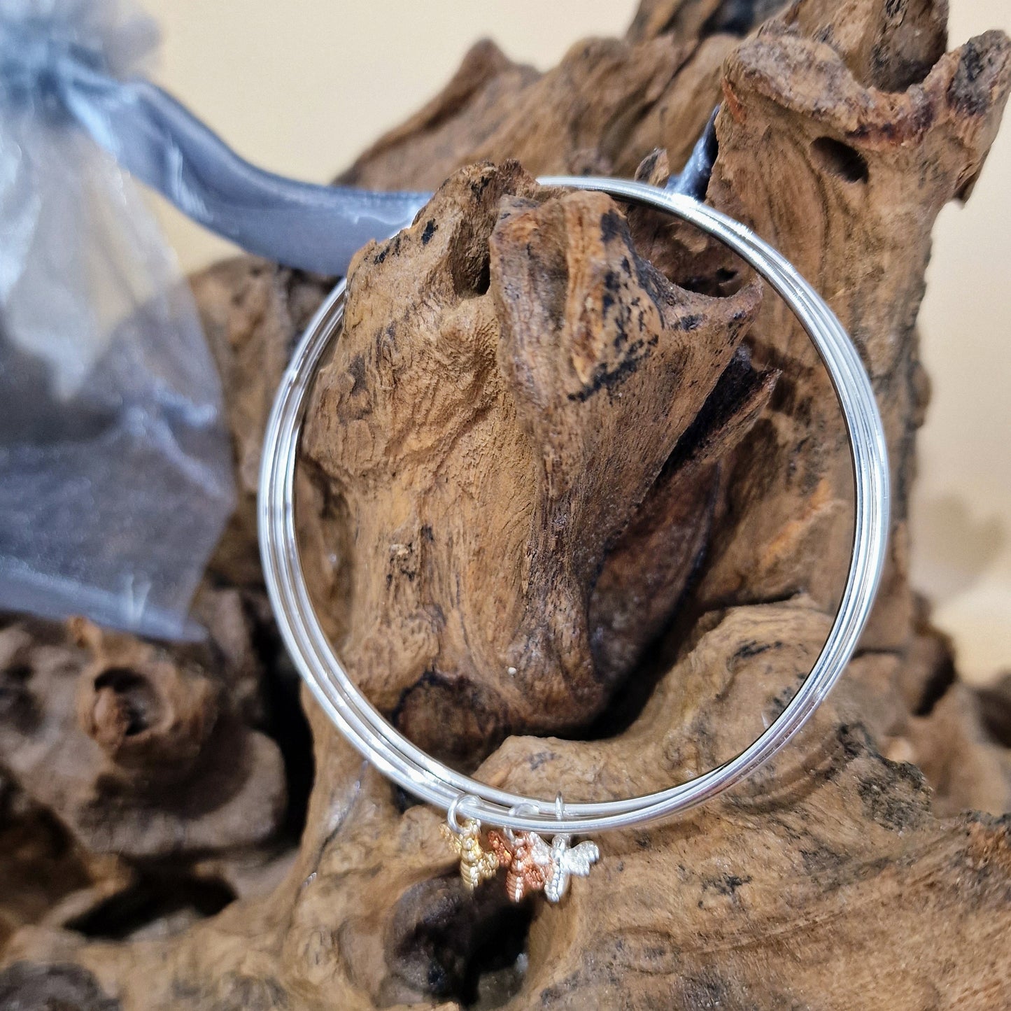 Trio Bumble Bee Silver Plated Bangles by POM