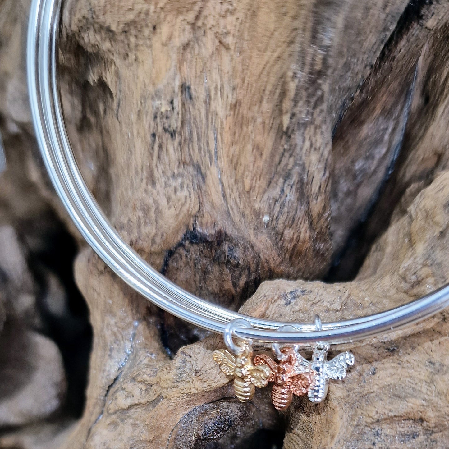 Trio Bumble Bee Silver Plated Bangles by POM