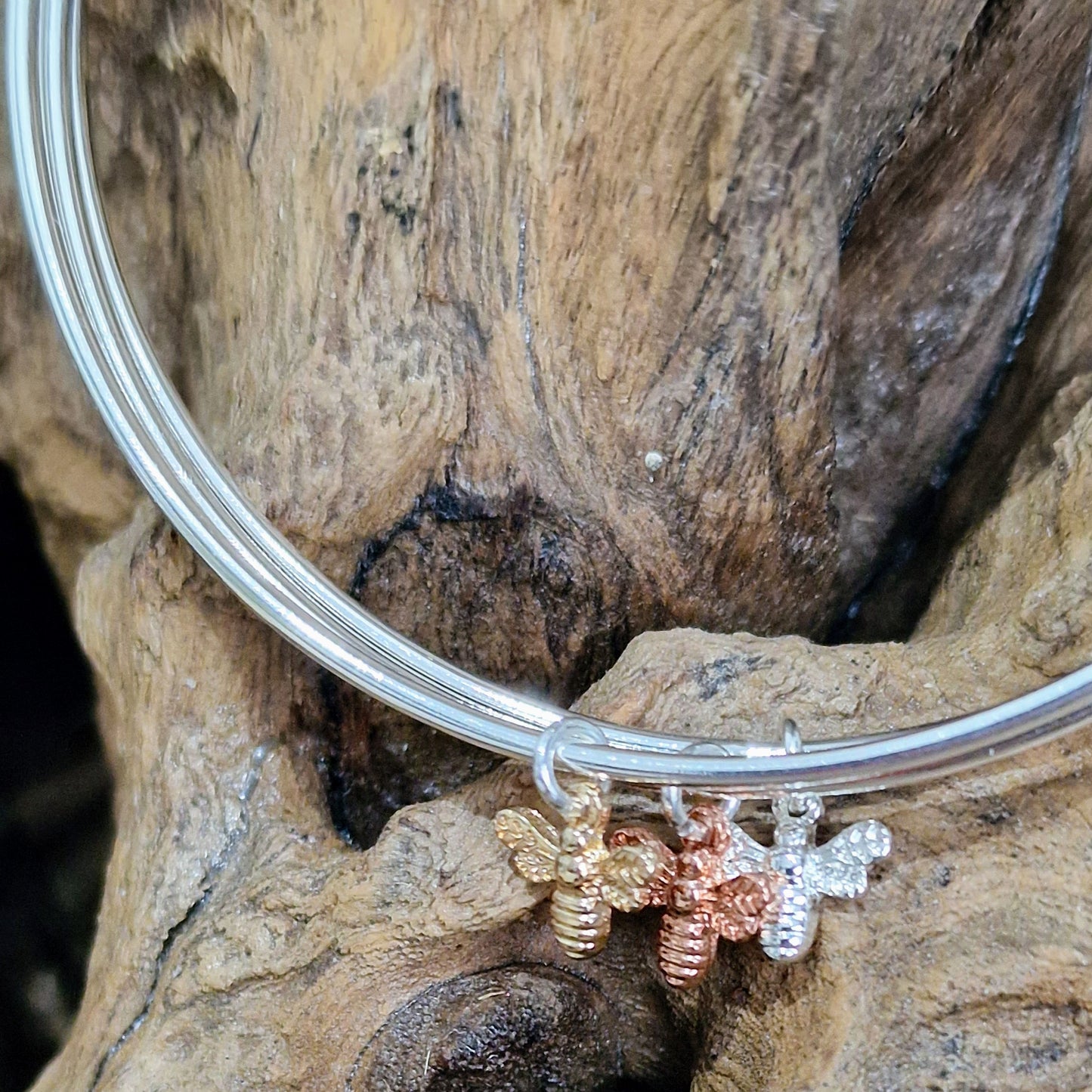 Trio Bumble Bee Silver Plated Bangles by POM