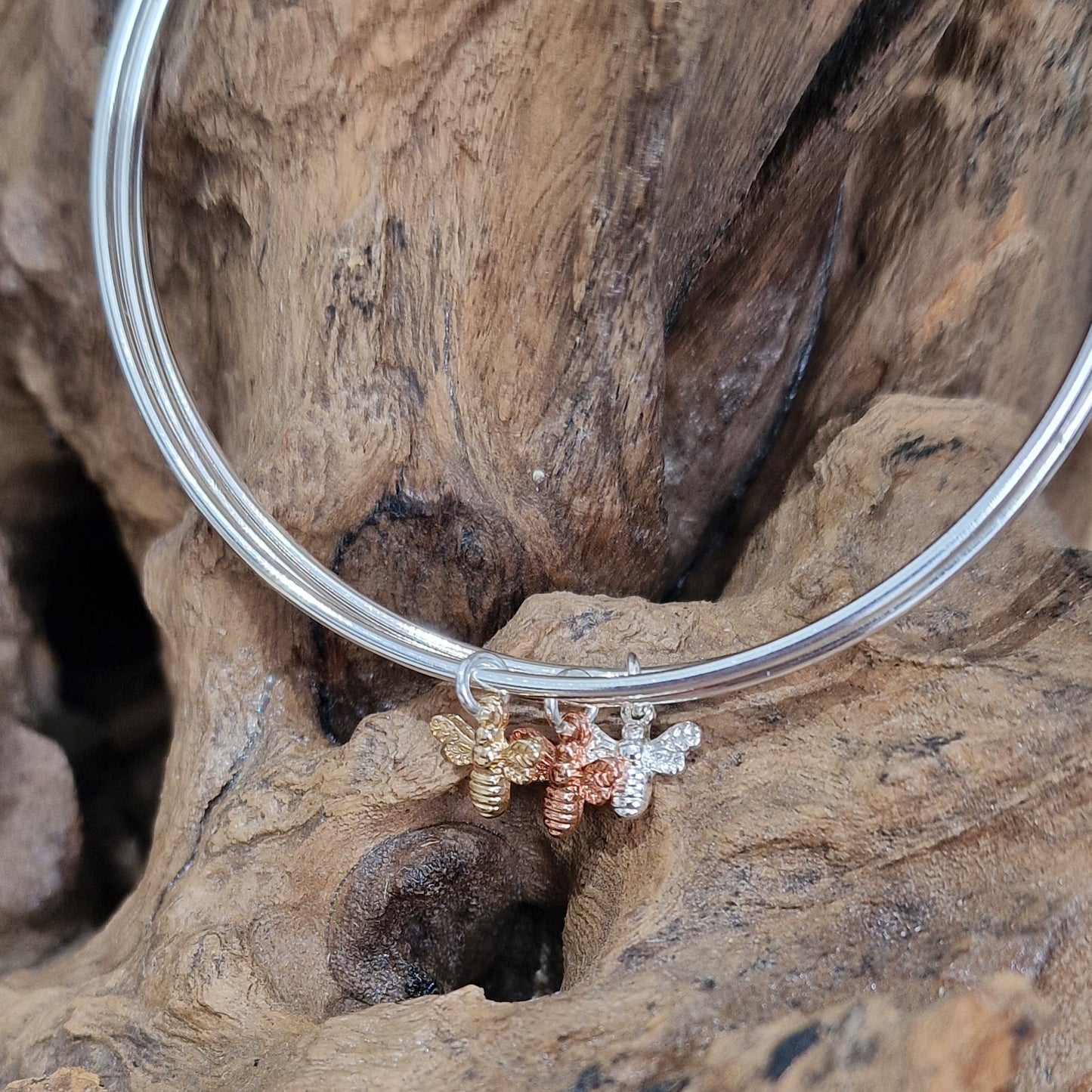 Trio Bumble Bee Silver Plated Bangles by POM