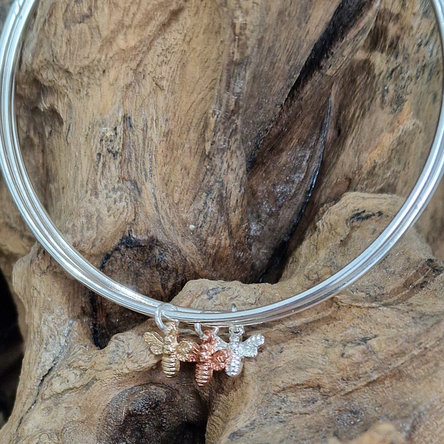 Trio Bumble Bee Silver Plated Bangles by POM