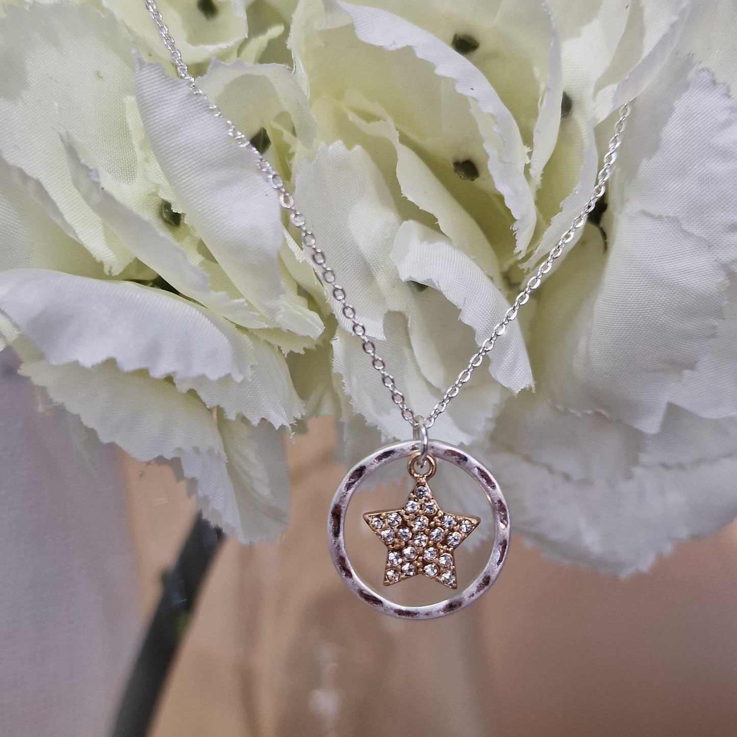 Crystal Star Pendant Silver Plated Necklace by POM