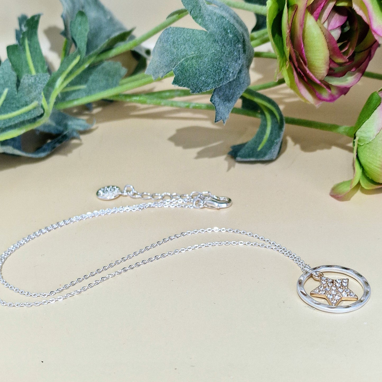 Crystal Star Pendant Silver Plated Necklace by POM