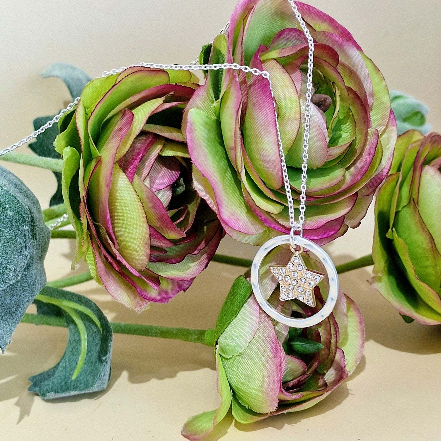Crystal Star Pendant Silver Plated Necklace by POM