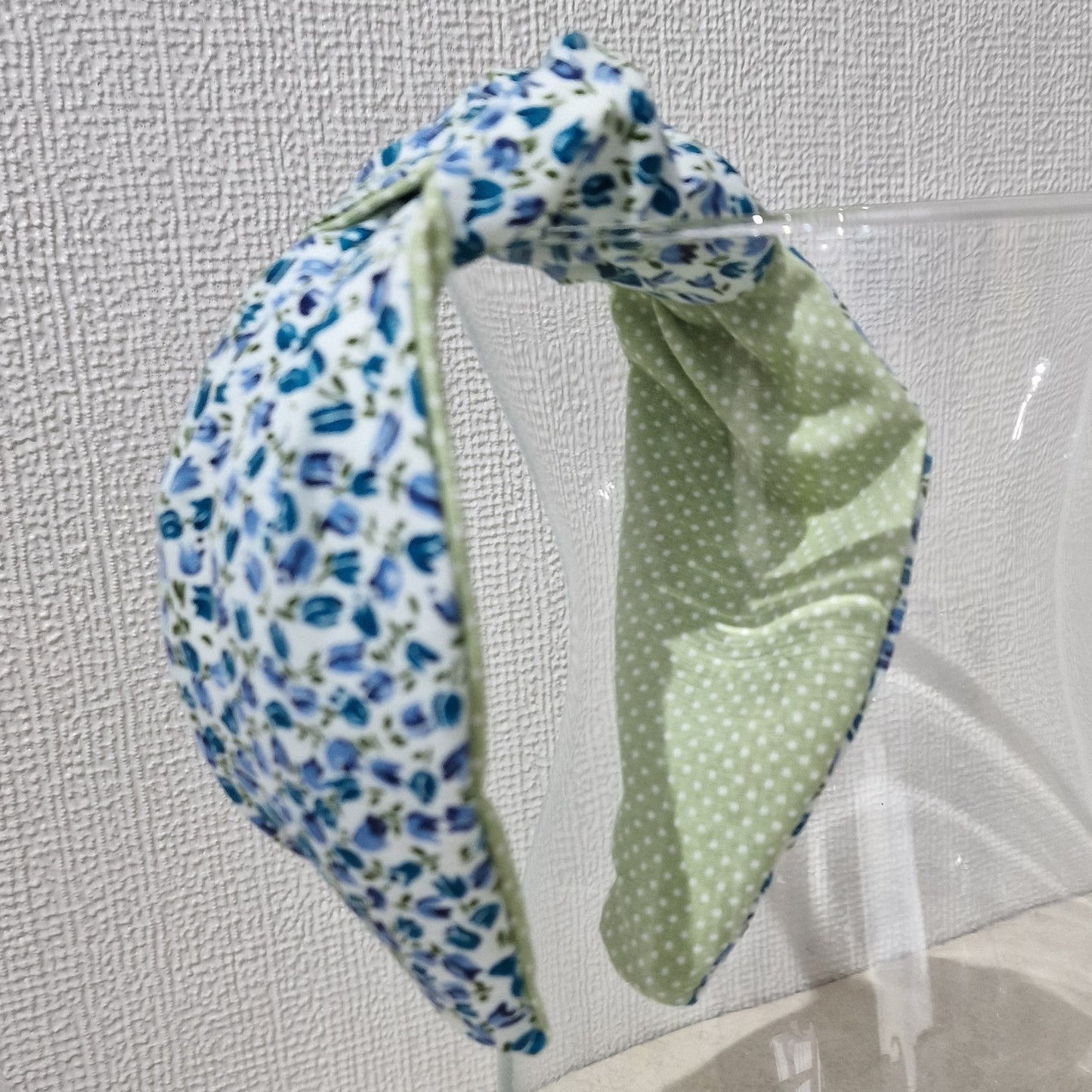 Spring Flowers Bluebells Ditsy Cotton Fabric Headband Hairband Knot Twist Pretty