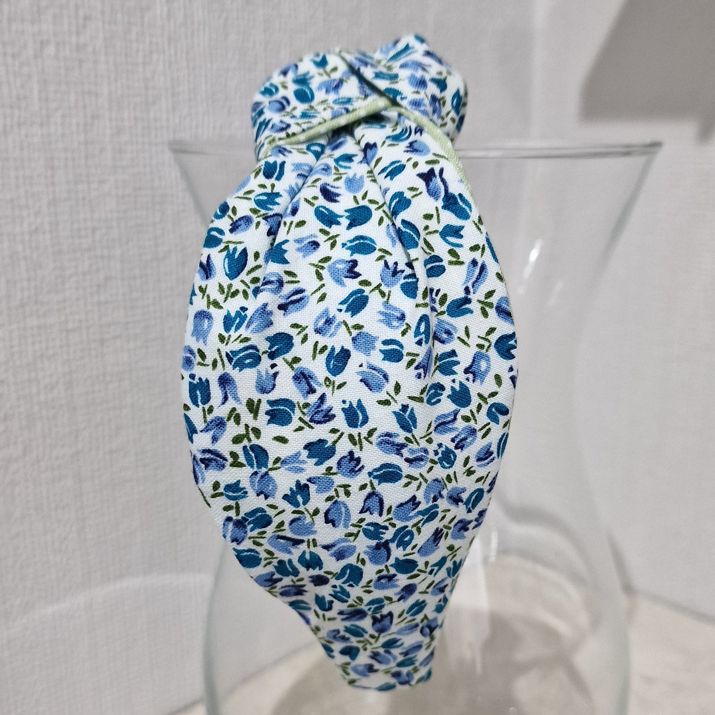Spring Flowers Bluebells Ditsy Cotton Fabric Headband Hairband Knot Twist Pretty