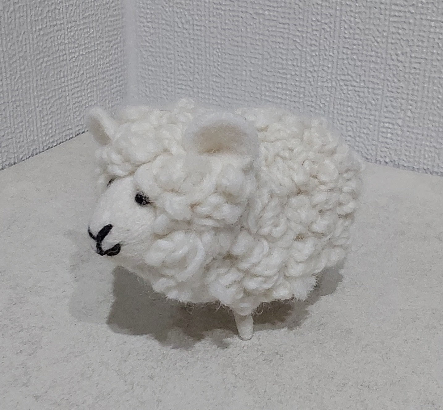 Woolly Sheep White Wool Decoration, Hand Felt, Fair Trade Sourced 5" Lamb