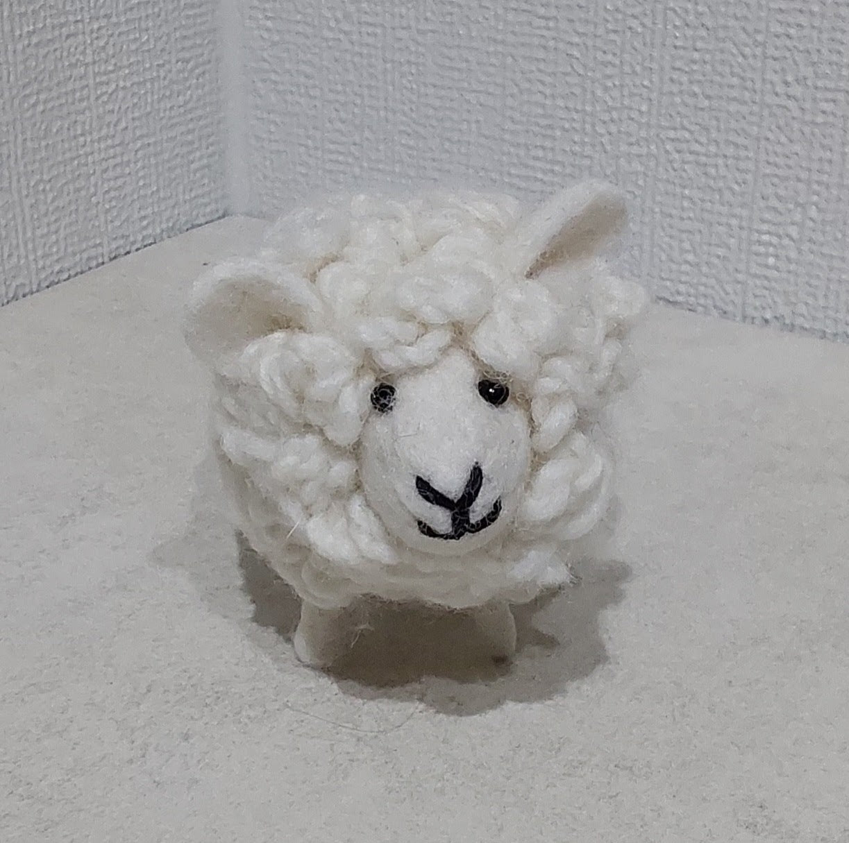 Woolly Sheep White Wool Decoration, Hand Felt, Fair Trade Sourced 5" Lamb