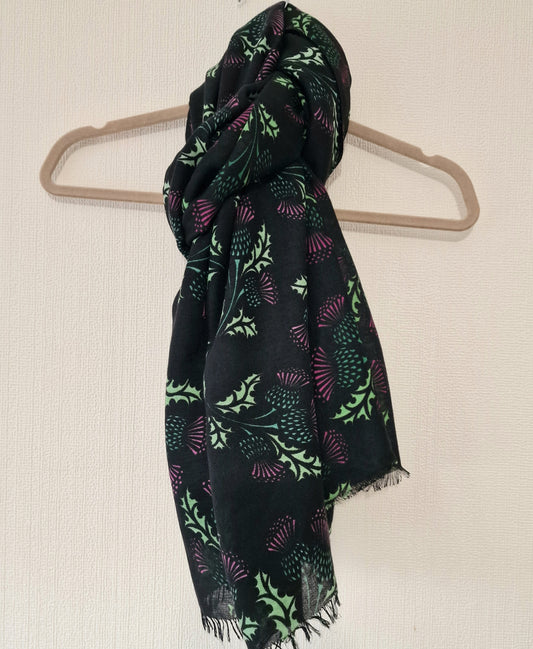 Beautiful Black Thistle Scarf Wrap Shawl Gift New (Copy)