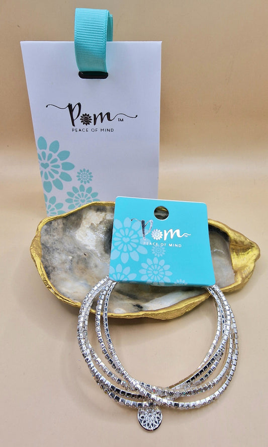 POM Crystal 5 Piece Stretch Bracelet NIB Fashion Jewellery Pretty AB Clear Stone