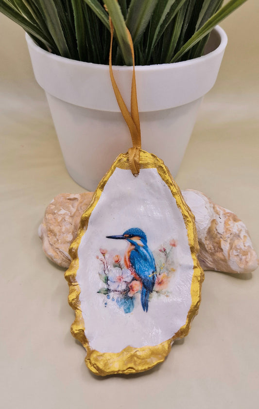 BMO-062  Kingfisher Oyster Shell Decoration Ornament