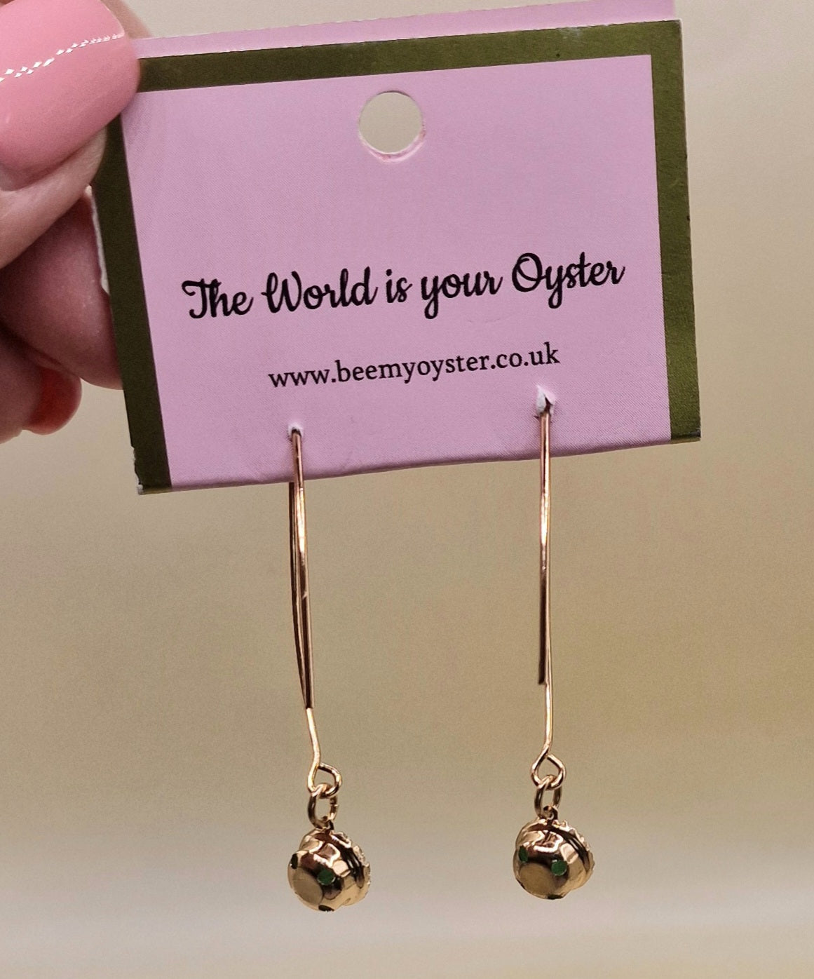 JEW-013  Mint Crystal Long Pierced Drop Fashion Earrings