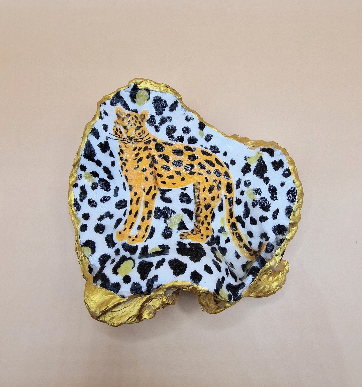 Leopard Cheetah Jungle Oyster Shell Trinket Dish