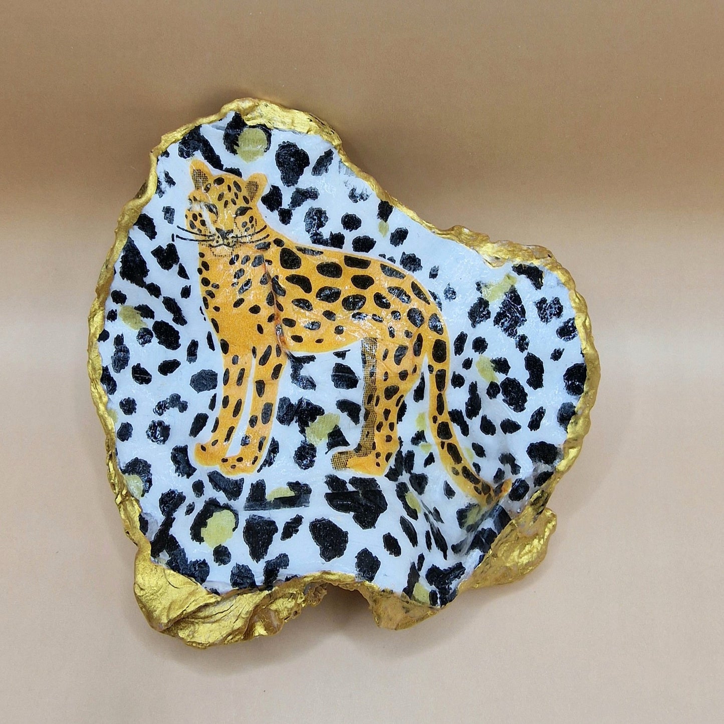 Leopard Cheetah Jungle Oyster Shell Trinket Dish