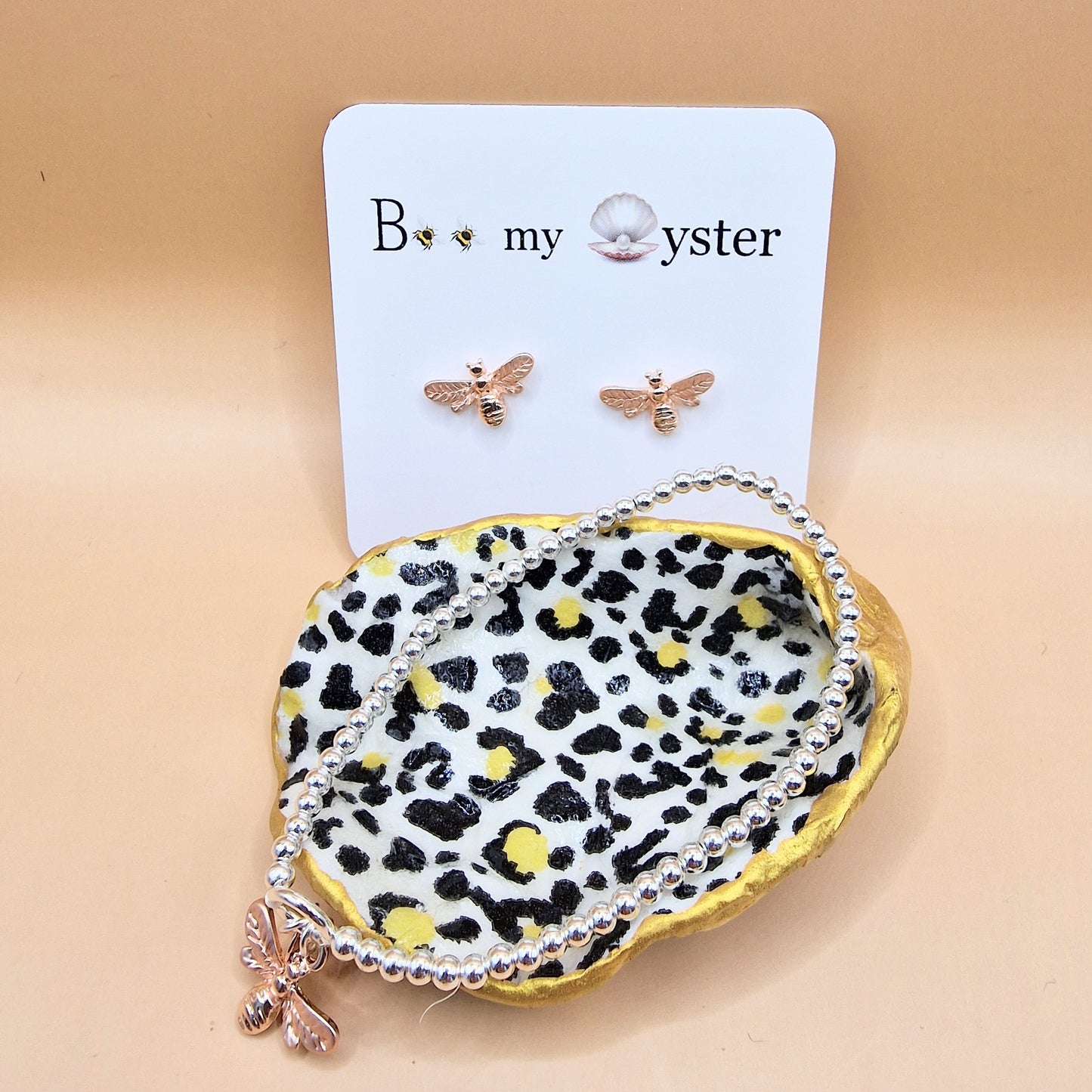 Leopard Print Small Oyster Shell Trinket Dish