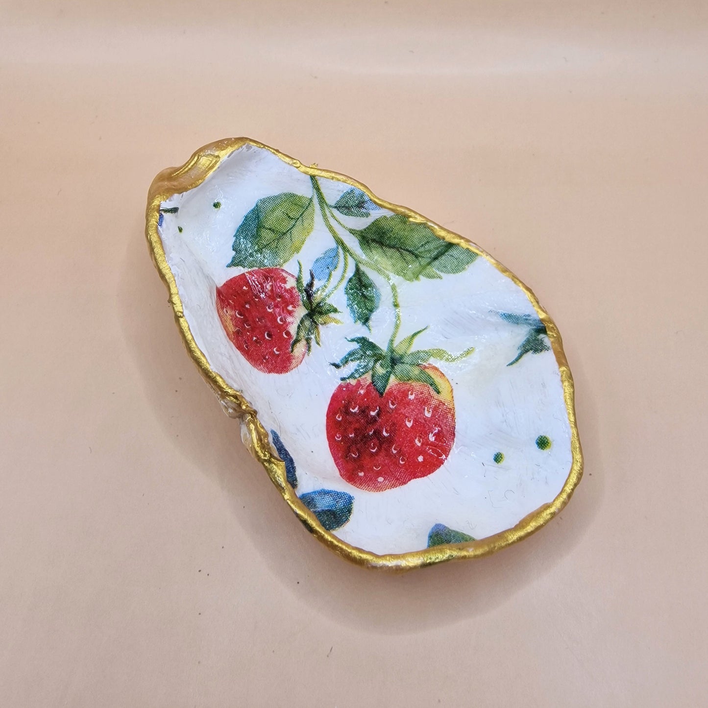 Strawberry Small Oyster Shell Trinket Dish