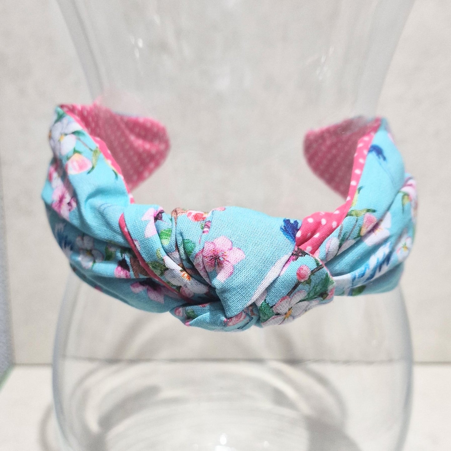 Hairband Cherry Blossom Heron Cotton Fabric Bespoke Top Knot Headband