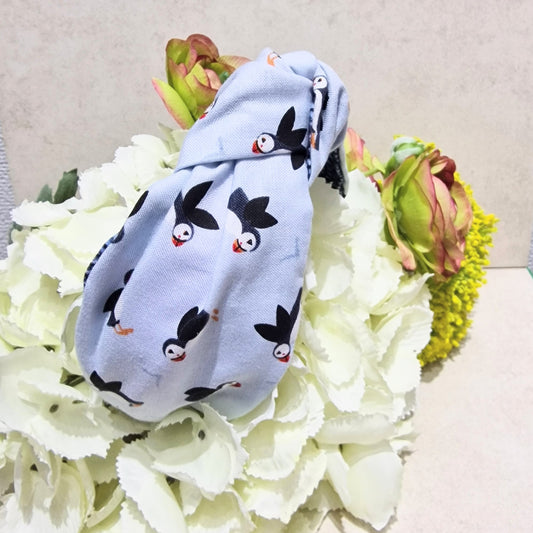 Hairband Puffin Cotton Fabric Bespoke Top Knot Headband