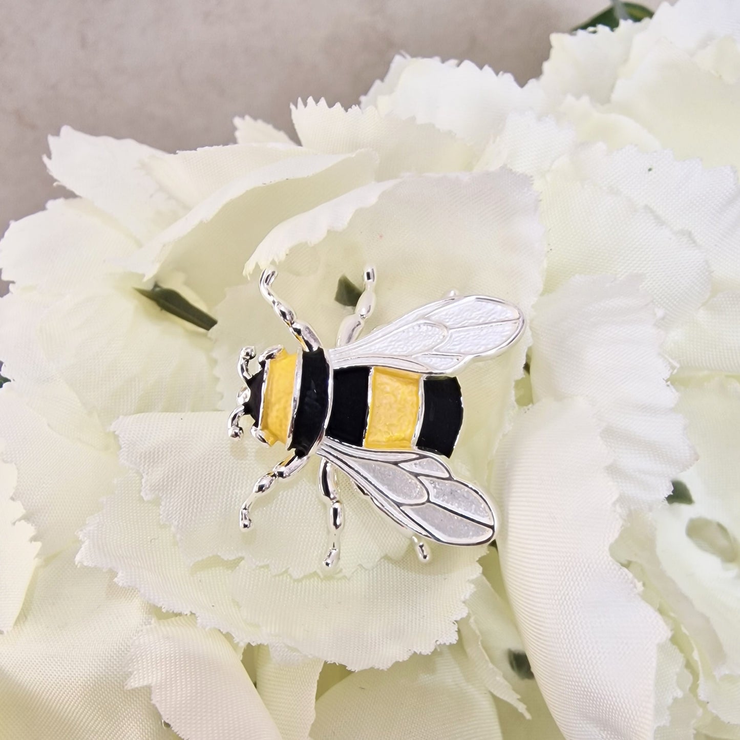 Bumble Bee Brooch Silver Colour