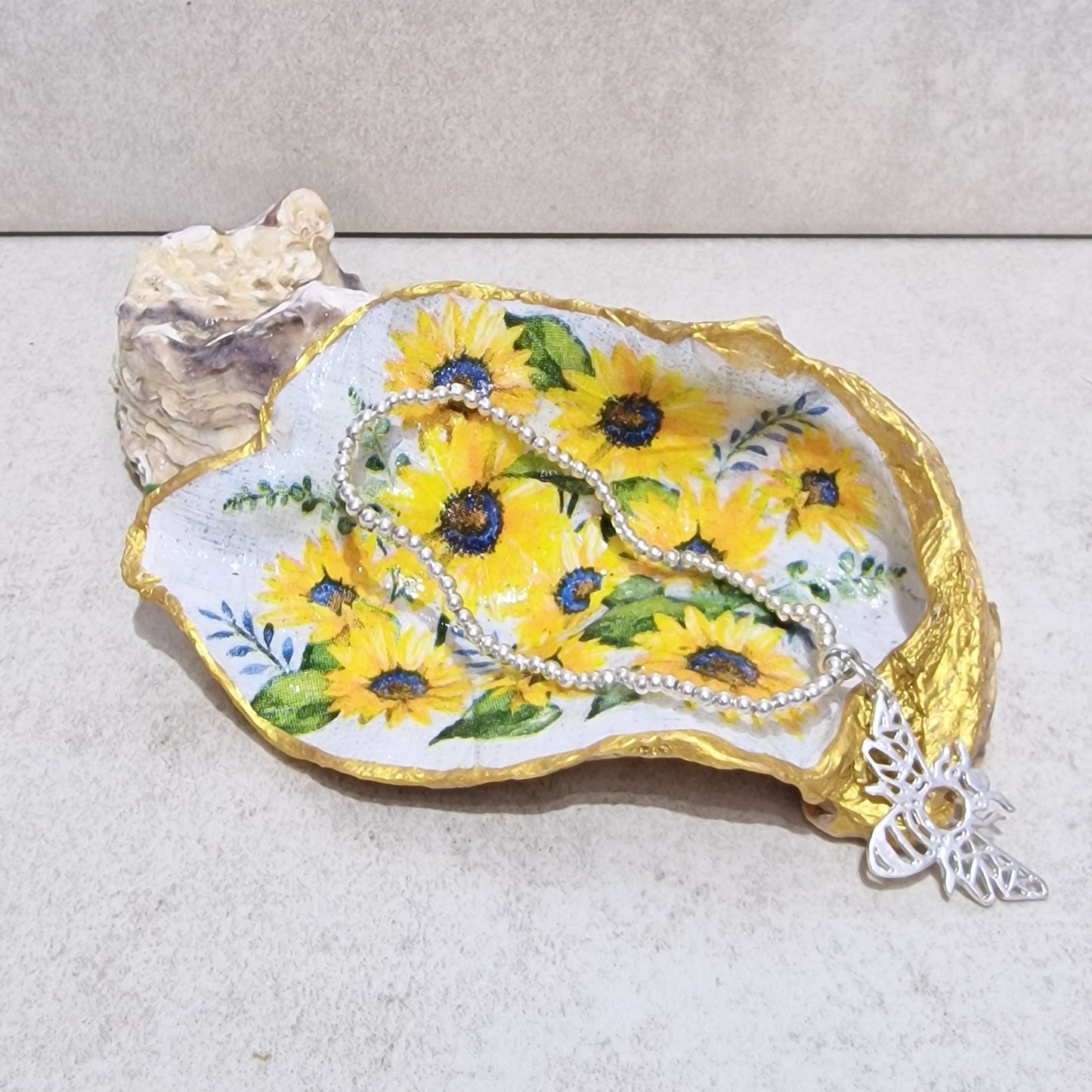 Sunflowers Large Oyster Shell Trinket Dish
