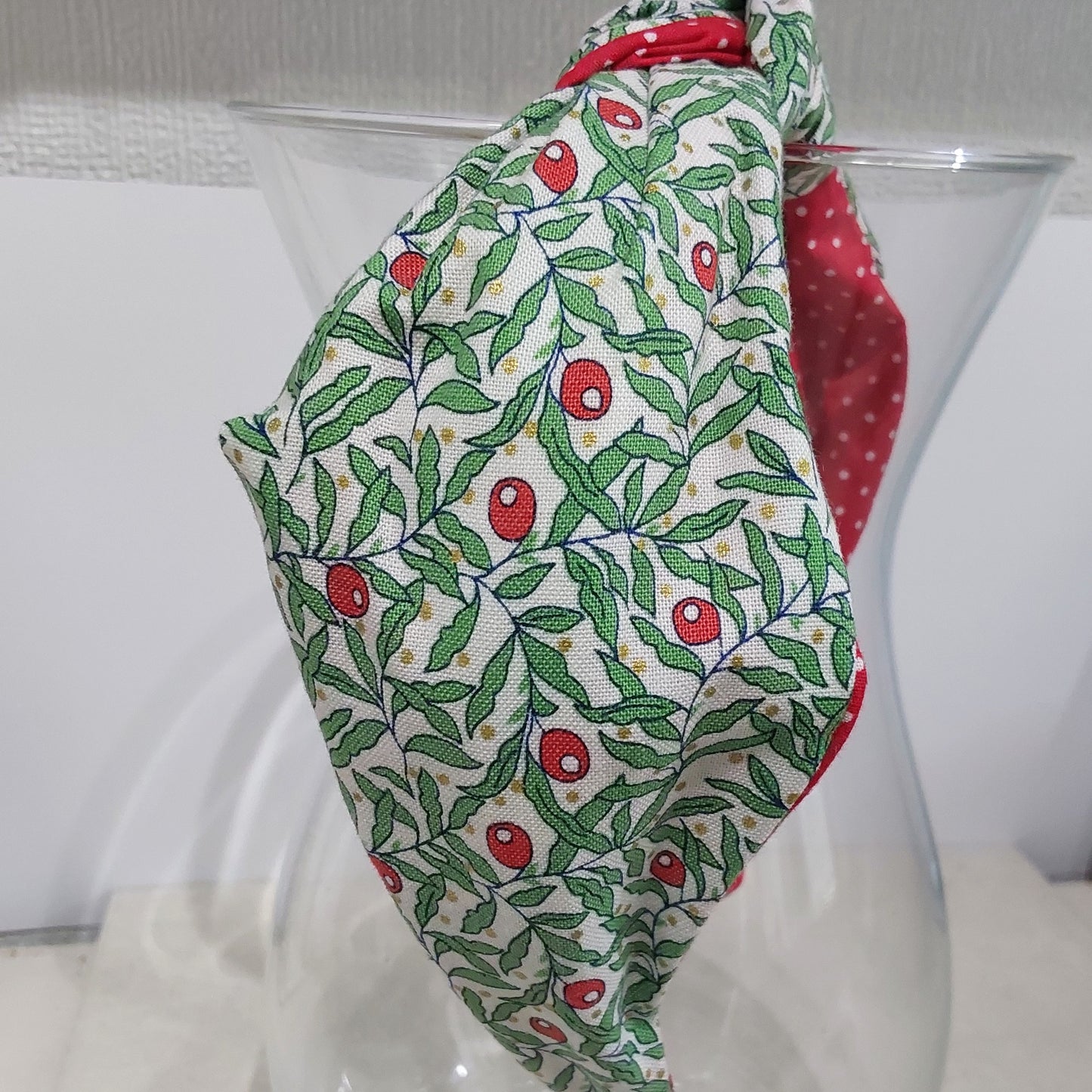 Hairband Liberty of London Christmas Berries Cotton Fabric Bespoke Top Knot Headband