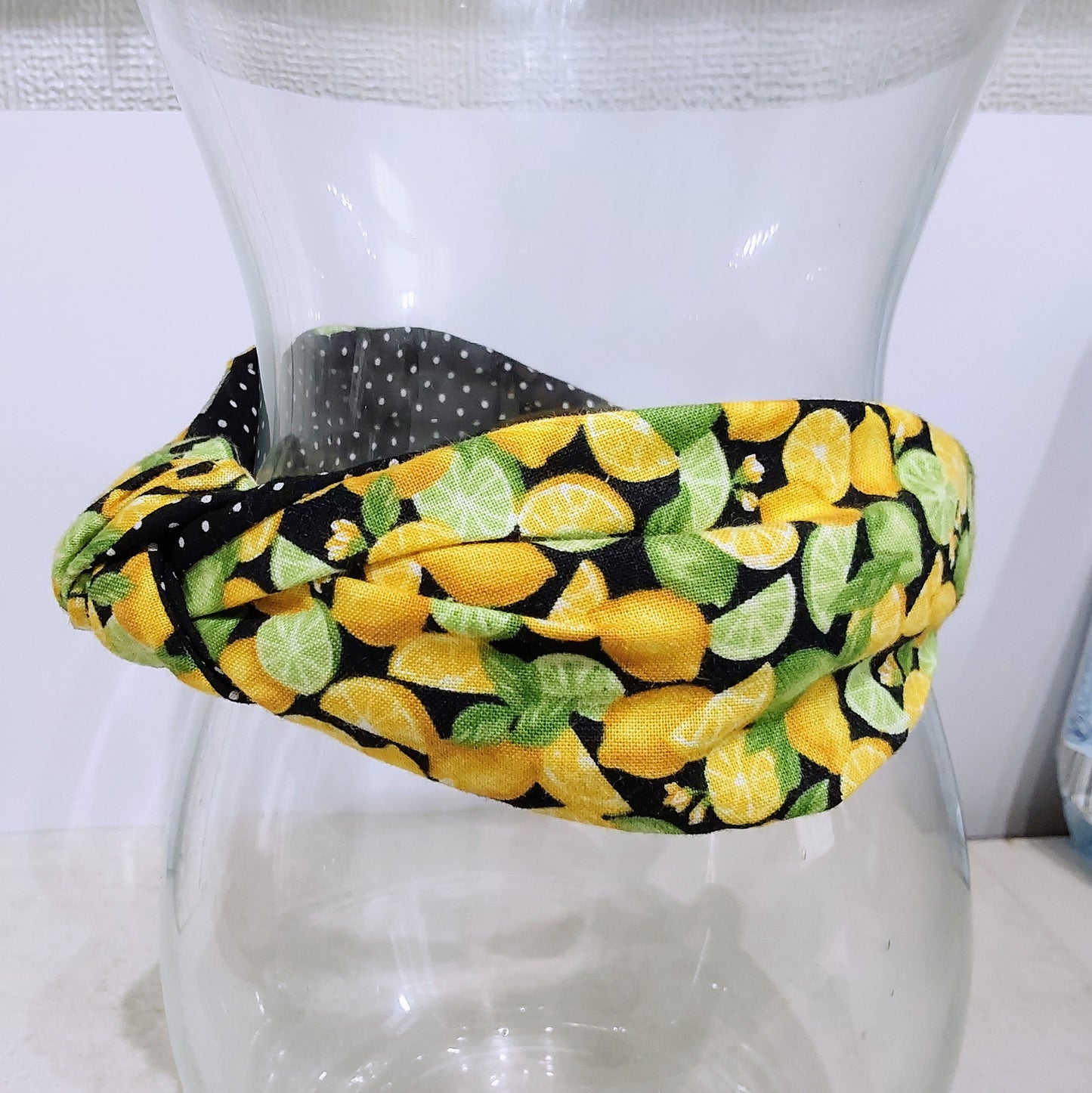 Hairband Lemon & Lime Cotton Fabric Bespoke Top Knot Headband